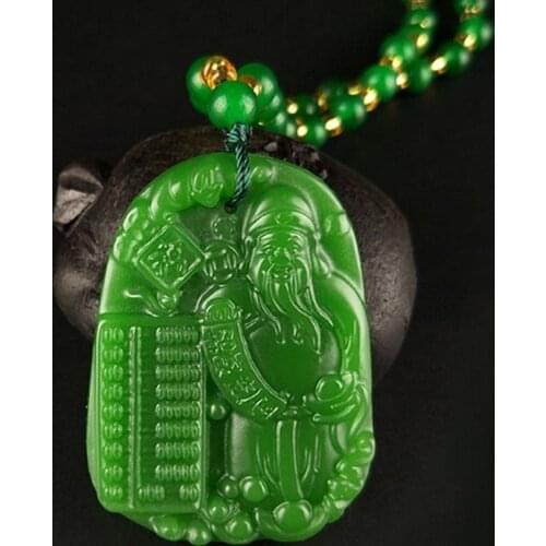 Natural Green Hand-carved Fortune Jade Pendant Fashion Boutique Jewelry Men and Women Necklace Gift Accessories