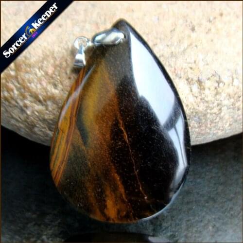 Natural Blue Tiger Eye Stone Pendants Charms Jewelry DIY Necklace Beads for Man / Leather Chain & Flannel Bags as a gift RS400