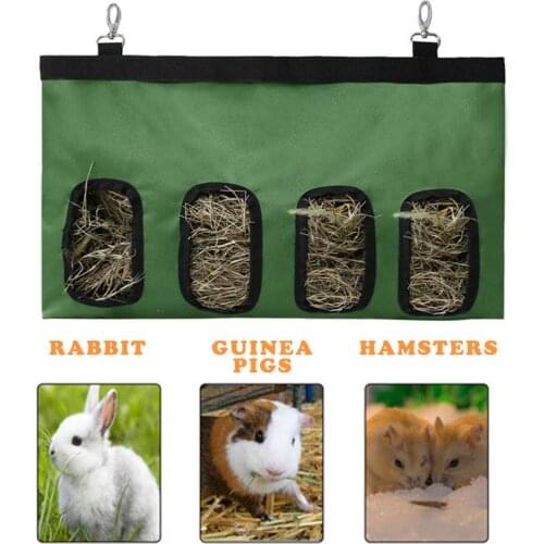 46*4*28cm Small Pet Hang Food Feeder Hanging Hay Bag Pouch Feeder Feeding Dispenser For Rabbit Guinea Food Leaking Supplier