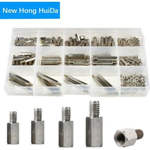 M3 Hex Standoff Carbon Steel Male Female Stud Board Pillar Computer Hexagon PCB Motherboard Spacer Assortment Kit Nickel Plated