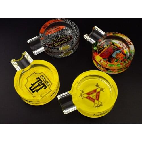 Glass Cigar Ashtray Cigarette Ashtray with 1 Ash Slot, Send Random Color