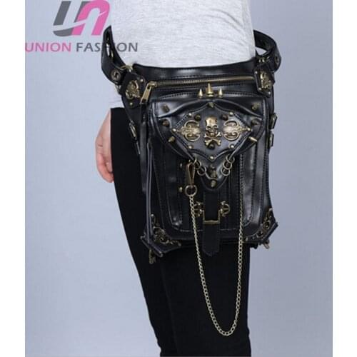 Unisex Women and Mens Retro Rock Gothic Goth Shoulder Bag Waist Bag Vintage Victorian Style Leg Thigh + Holster Bag Pu Leather