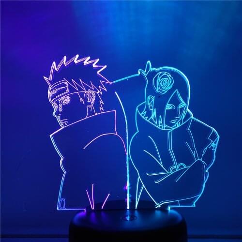 Nagato Konan NARUTO Yahiko 3D LED Night Light Anime Decoration Lamp Home Decor Lampara Creative Illusion Lampe For Home Lighting