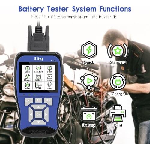 JDiag M100 2in1 OBD Moto Scanner Battery Tester Motorcycles