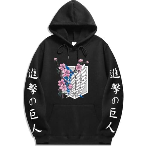 Japanese Anime Attack On Titan Hoodies Cool Pullover Sweatshirt Unisex Long Sleeve Clothing Casual Loose Tops