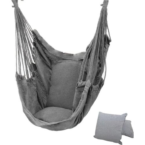Outdoor Hammock Swing Thicken Chair Hanging Swing Chair Portable Relaxation Canvas Swing Travel Camping Lazy Chair No
