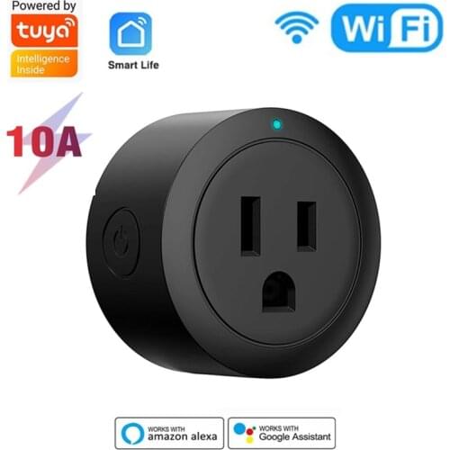 Tuya WiFi Smart Plug US 10A Power Socket Timing Function Smart Life APP Remote Voice Control Works With Alexa Google