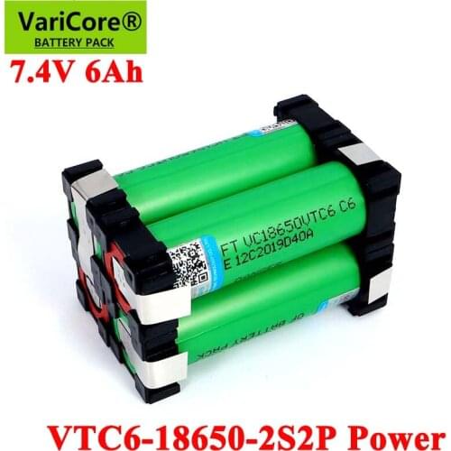 VariCore 5V/7.4V 18650 VTC6 2S2P 8.4V 6000mAh 20 amps For wireless Screwdriver batteries DIY weld battery pack