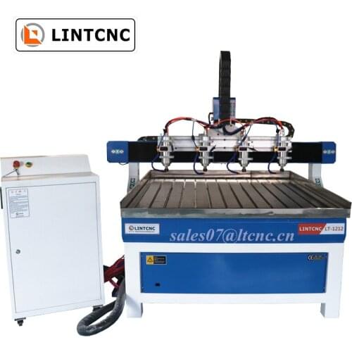 High Speed 3D CNC Wood Carving Router Machine 1212 1218 1224 With 4 Spindles2.2kw Water Cooling Spindle