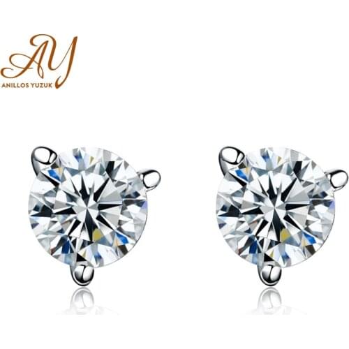 Anillos Yuzuk 100% Really Silver 925 Jewelry Amethyst Zircon Stud Earrings Women 925 Sterling Silver Stud Earrings Fine Jewelry