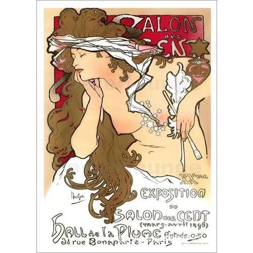 Famous Alphonse Mucha painting Affiche Salon des Cents Hand painted High quality