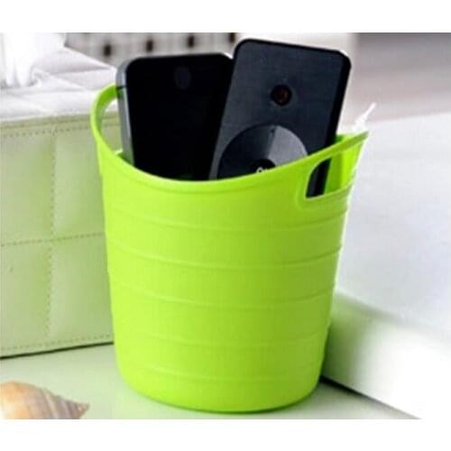1PC 3 Colors Creative home Mini desktop storage barrel trash can Garbage Rack Storage Waste Bins J0708