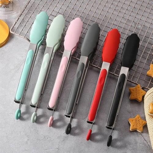 1PCS Kitchen Food Tongs Locking Heat-resistant Silicone Barbecue Tongs Serving Tongs BBQ Utensils Grilling Tongs Food Clips