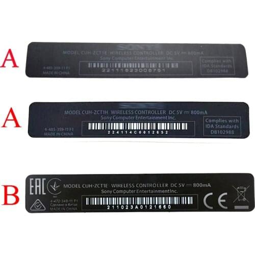 10pcs For PS4 controller case Housing shell Slim black mark back label paste sticker label seals