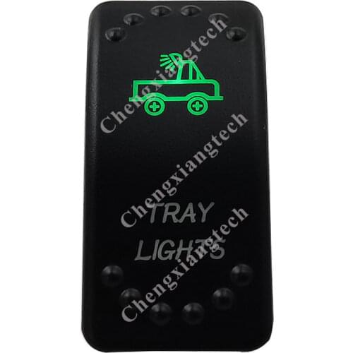 12V/24V Car Boat 3 Pins SPST ON/OFF Green & Blue Led Light Rocker Toggle Switch Tray Lights for Carling ARB Narva 4x4