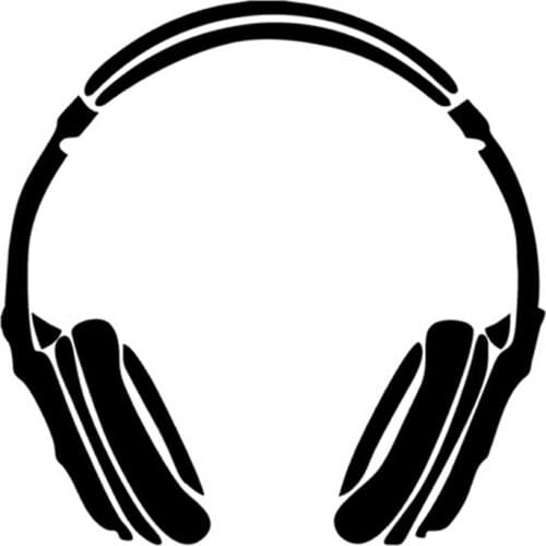 14.5*14.5CM Headphone Music DJ Decals Stickers Car Windows Logo Decorative Accessories Sliver/Black C4-0192