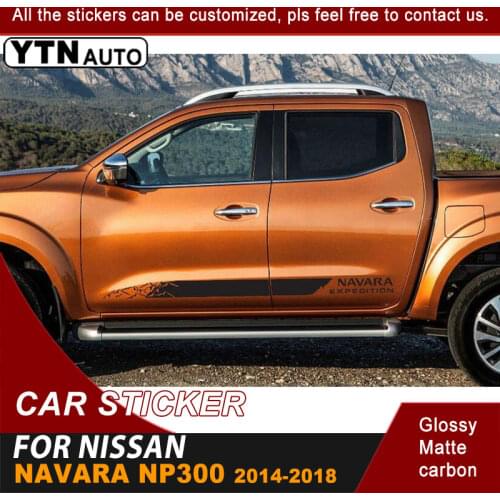 2 Pieces Side Body Car Decals Racing Graphic Vinyl Fit For Nissan Navara Np300 2014 2015 2016 2017 2018 Car Stickers Customized