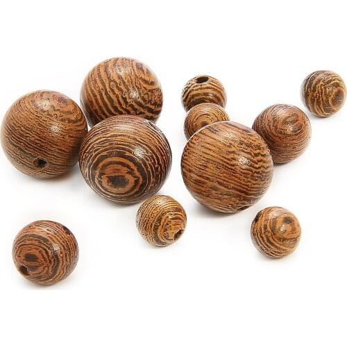 20-100Pcs 6 8 10 12mm Wenge Natural Wood Beads Round Buddha Spacer Beads For Jewelry Making Bracelet Necklace Accessories DIY