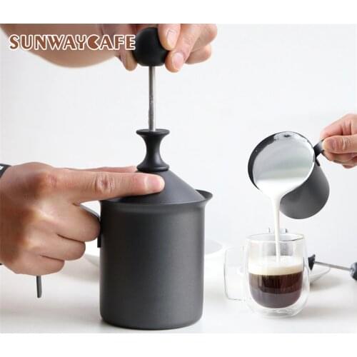 400ML Manual Milk Frother Stainless Steel cappuccino Milk Creamer Milk Foam Mesh Coffee Foamer Creamer Kitchen Applicance