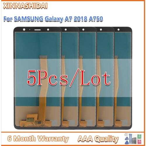 5pcs/lot LCD Display For Samsung Galaxy A7 2018 SM-A750F A750F Lcd Touch Screen Digitizer Assembly Replace