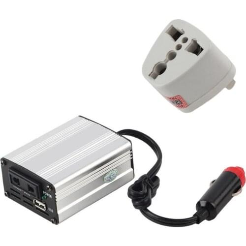 700W Silver Power Inverter Adapter Car Converter 12V to 110V/220V Input Car Power Converter Vehicle Power Supply Charger UK Plug