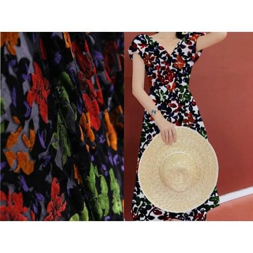 Alibaba express African Silk Fabric For Sewing Velvet Cotton Fabric Meter floral Tissue black wedding dress fabrics textile tela