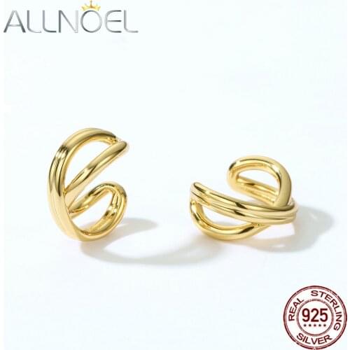 ALLNOEL Retro Simple Brass Jewelry Unisex Without Hole Clip Womens Earrings Cross Cuff Women Piercing Cartilage Earrings New