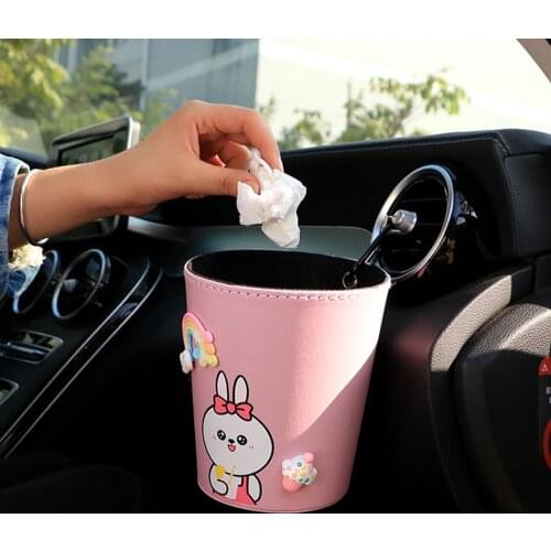 Car Trash Can Car Storage Bin Cute Cartoon Garbage Bag Garbage Bin Garbage Bin Car Dustbin Loading Style