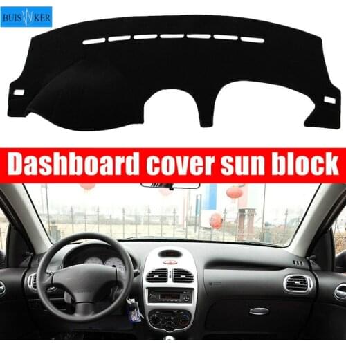 For Peugeot 206 2004 2005 2006-2008 Dashboard Cover Sun Shade Dash Mat Pad Carpet Car Stickers Interior Accessories