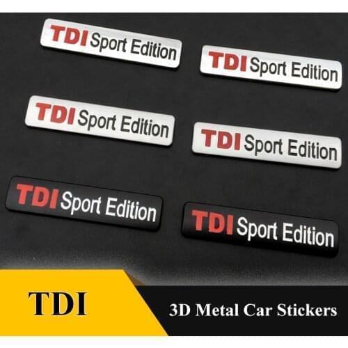 Metal Red TDI Sport Edition Logo 3D metal sticker Turbo Car Emblem Chrome Badge Decals for VW POLO GOLF CC TT JETTA GTI TUAREG