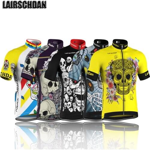 Maillot Cyclisme Homme Summer 2021 LairschDan Funny Skull Cycling Jersey Short Sleeve Men MTB Bicycle Shirt Cycle Top Quick Dry