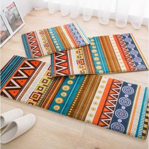 The national style fashion bedroom doormat mat suede carpet bathroom kitchen and toilet water hallway rug high quality