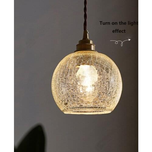 E27 Brass Glass Ball Opening Small Chandelier for Japanese Dining Room and Bed Modern Chandelier Living Room Decor