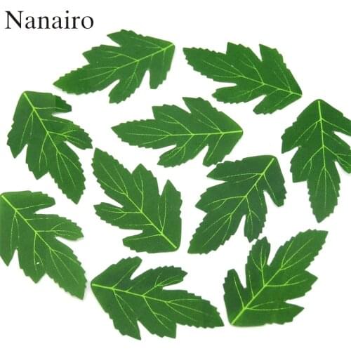 Cheap 50pcs Artificial Green Leaves For Wedding Decoration Garland Rose Leaf Flowers Scrapbooking Craft Plastic Fake Foliage