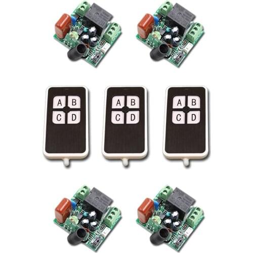 Latest AC220V 1CH 10A Wireless Remote Control Power Switch System 4 Receivers+3Waterproof Transmitter with 4Buttons RF For Home