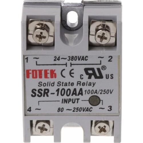 24V-380V SSR-100AA 100A AC-AC Solid State Relay Module Temperature Controller