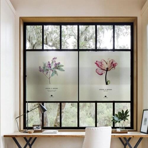 Custom Size Static Cling Window Film Lavender Decorative Private Frosted Glass Sticker For Bedroom Bathroom Kitchen Living Room