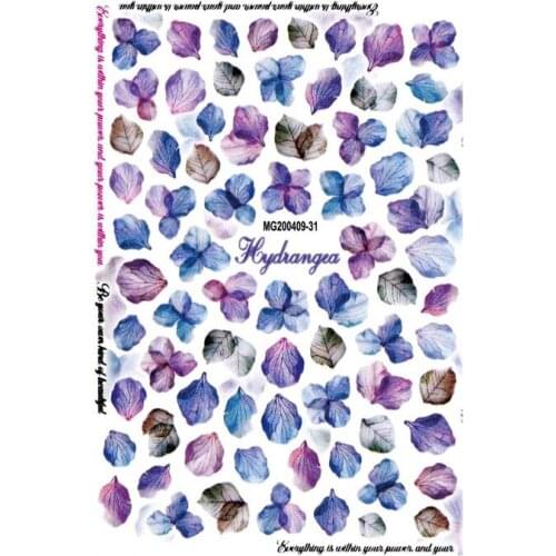 Fashion New Style DIY Japanese Serious Imitated Dry Flowers Nail Stickers Hydrangea Nail Art Nail Decoration Decals Girl Gifts