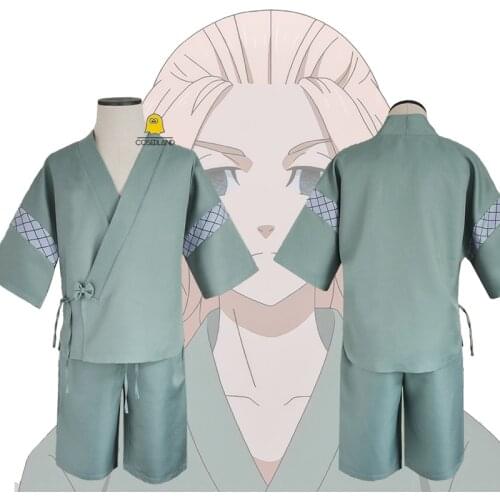 Anime Tokyo Revengers Mikey Green Kimono Shorts Manjiro Sano Cosplay Costume Summer Yukata Cardigan Kawaii Pajamas Party Wear