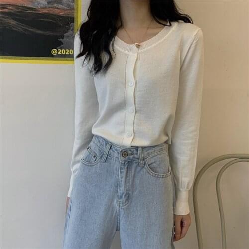 Fall 2020 kawaii cropped cardigans women knit crop sweater top pink black sexy sweaters cute knitted sweater vintage korean