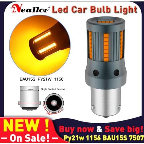1pcs Bau15s PY21W 7507 LED Canbus No Hyper Flash 1156 P21W ba15s 7506 Turn Signal Light Bulb Built-in Resistor Error Free Orange