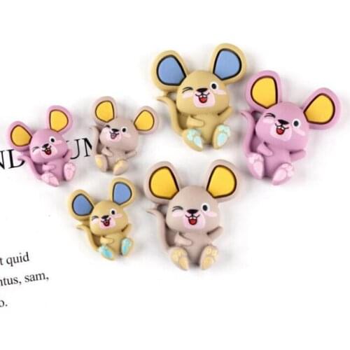 10pcs/lot Flat Back Resin Cabochon Kawaii Cartoon Mouse DIY Flatback Decorative Scrapbooking Accessories