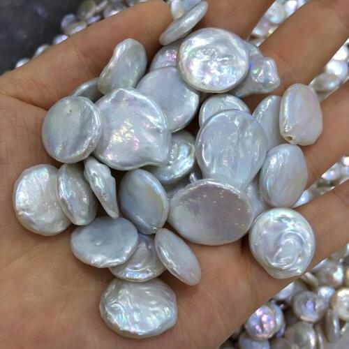 2Pcs Natural Freshwater Pearl Button Bead For DIY Earring Necklace Bracelet Brooch Pin Sewing Jewelry Accessory Making
