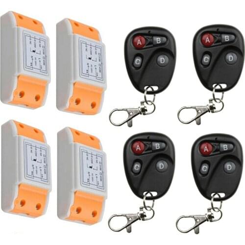 220 v 1 ch wireless remote control switch 4 piece receiver +4 piece transmitter light /lamp