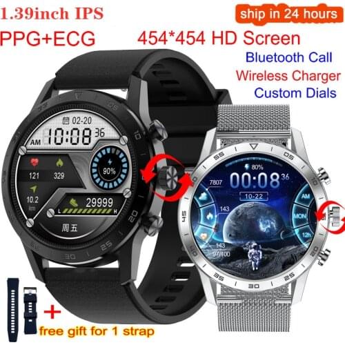 454*454 HD Screen KK70 Smart Watch Men Bluetooth Call Wireless Charger Rotary Button IP68 Waterproof Music Play Smartwatch GT2