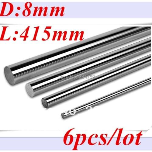 6pcs dia 8mm linear shaft 415mm long for LM8UU 8mm linear ball bearing linear smooth rod