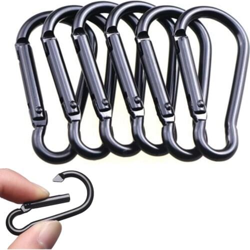 6PCS Carabiner Keychain Hook Lock Buckle Snap Clip Aluminum Fishing Tool Outdoor Carabiner Mountaineering Hook Climbing Button