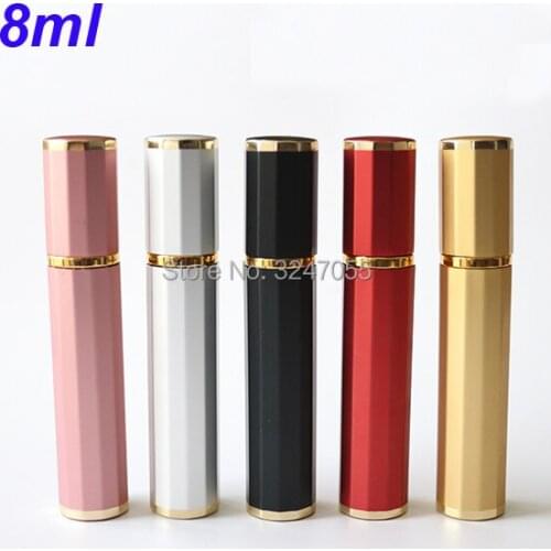 8ML Empty Colored Aluminum Portable Perfume Bottle, High Quality Aluminum-Glass Spray Nozzle Atomizer, Travel Metal Scent Bottle