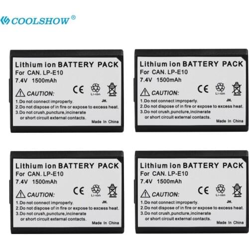 LP-E10 E10 Camera Battery 1500mAh for Canon EOS 1100D 1200D 1300D Rebel T3 T5 T6 T7 Kiss X50 X70 LP E10 Batteries