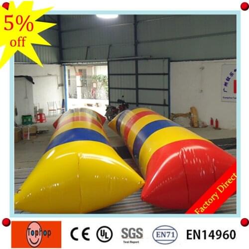 Free shipping! 0.9mm pvc tarpaulin 5*2*1M inflatable water launch pad,inflatable water catapult blob,water pillow for sale
